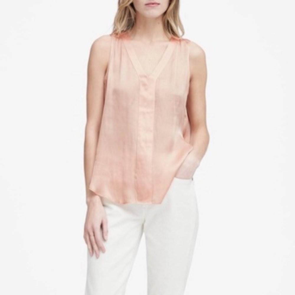Banana Republic Soft Satin Sleeveless V-Neck Top